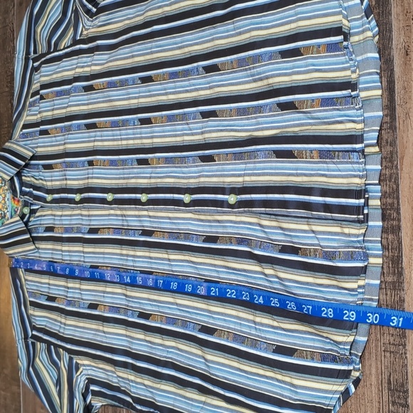 Robert Graham Striped Stained Glass Flip Cuff Embroiered Dress Shirt Size Large - Picture 9 of 10